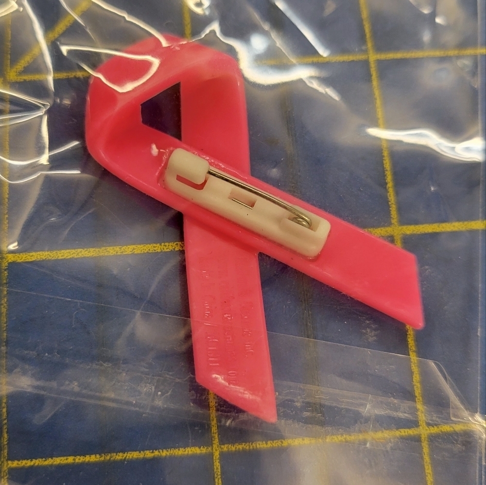Breast Cancer Pink 2" Ribbon Pin - Picture 2 of 2